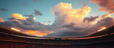A young, determined Colombian female coach, mid-30s, with a worn expression, stands on the Estadio Metropolitano Roberto...